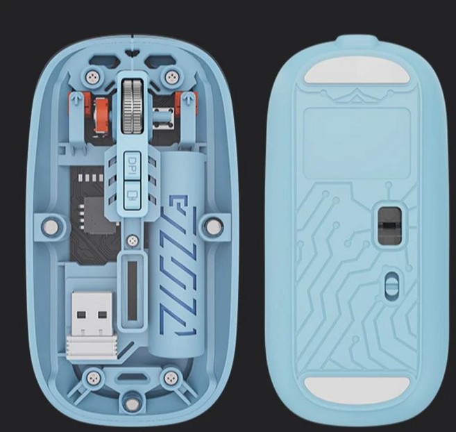 버티컬 마우스투명 무선 마우스 2.4G Bluetooth 호환 듀얼 모드 충전식 게임용 사무실 노트북 Mac용), 03 Orange