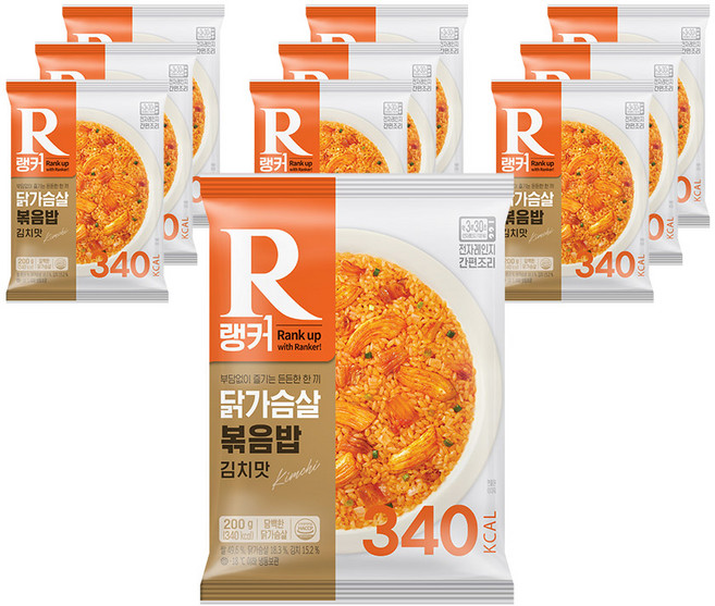 [랭킹닭컴] 랭커 닭가슴살 볶음밥 김치맛, 200g, 10개