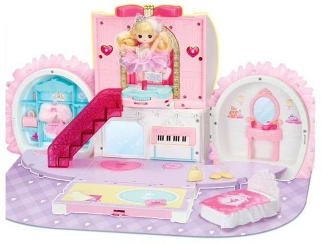 리틀미미 발레리나 가방집 | 인형놀이 가방형 인형집 선물, 1세트, 핑크