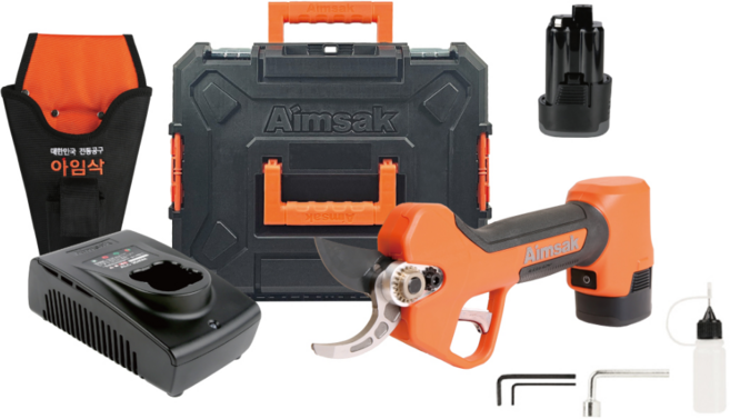 KOREA 아임삭 충전 전지가위 BL14P502-2G 브러쉬리스 전동가위 배터리2개 풀세트