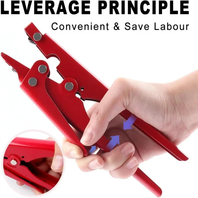 ‌ 자동 케이블 타이 건 자동 잠금 장력 도구 전기 배선 산업용 스트래핑을 위한 퀵 릴리스 지퍼 조임기, 01 One Size, 01 red