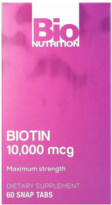 비오틴 맥시멈 스트렝스 10000mcg Snap 정제 60정 바이오 뉴트리션, 1개 - 쿠팡