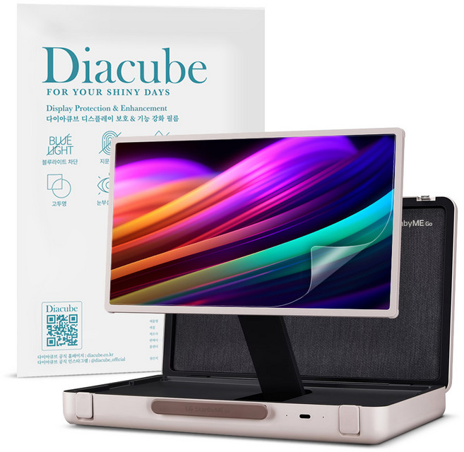 다이아큐브 엘지 스탠바이미 Go 27LX5Q (68cm) 27형 저반사 지문방지 블루라이트차단 액정보호필름, 1개