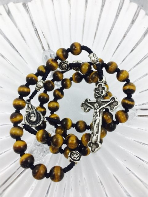 천연 호안석 5단 매듭 묵주, 1개