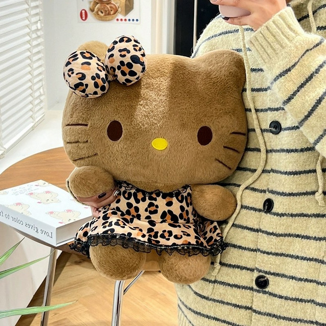 태닝 키티 레오파드 리본 봉제인형 대형 코스튬인형 +준펑이커머스 머리끈
