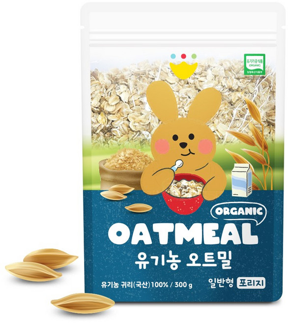 바맘 유기농 오트밀 일반입자 300g, 1개