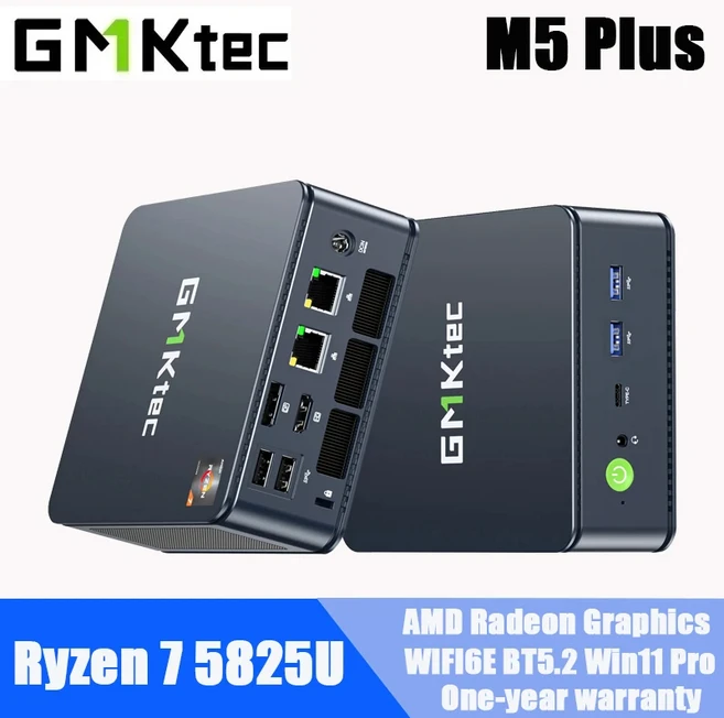 GMKtec 미니 PC K8 플러스 라이젠 7 8845HS K11 R9 M6 울트라 5825U 데스크탑 오피스 게이밍 컴퓨터, 01 M5 Plus R7 5825U, 02 NO RAM NO SSD NO OS, 02 미국
