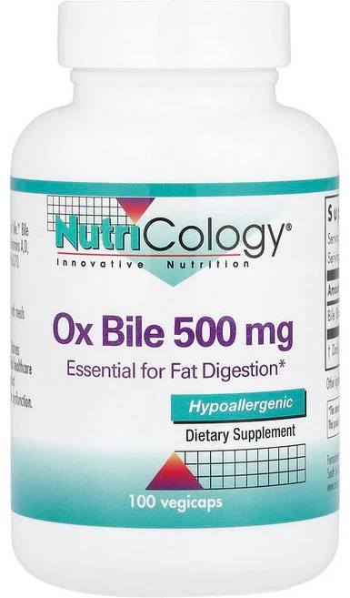 뉴트리콜로지 Nutricology 소 담즙 500 mg 100 식물성 캡슐 ARG-50850, 100정, 1개 - 쿠팡
