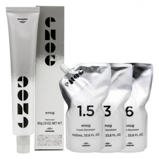 밀본 염색약 에노그 알칼리 컬러 80g / 산화제 증정, 1개, 오프 블랙 - 쿠팡