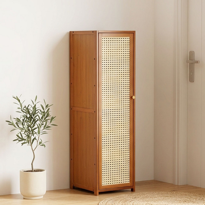 플레니스 현관 틈새 수납장 신발장, 7단, 브라운 라틴형도어