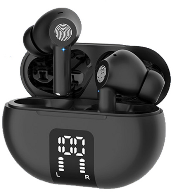 리앙잉 노이즈 캔슬링 블루투스 이어폰 무선 커널형 블랙 YB032pro, 검은색