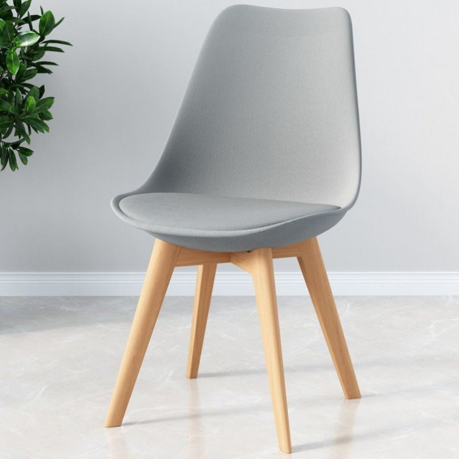 沛大旗艦店 維娜餐椅 鬱金香椅 實木 復刻北歐伊姆斯椅【U37】, 灰色, 1個
