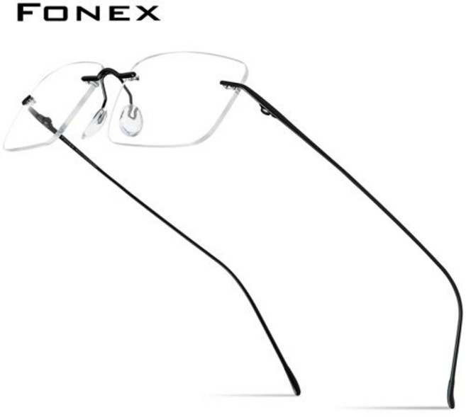 FONEX 티타늄 안경 프레임 남성 브랜드 디자인 무테 사각형 안경 여성 Frameless 초경량 일본 안경 85870