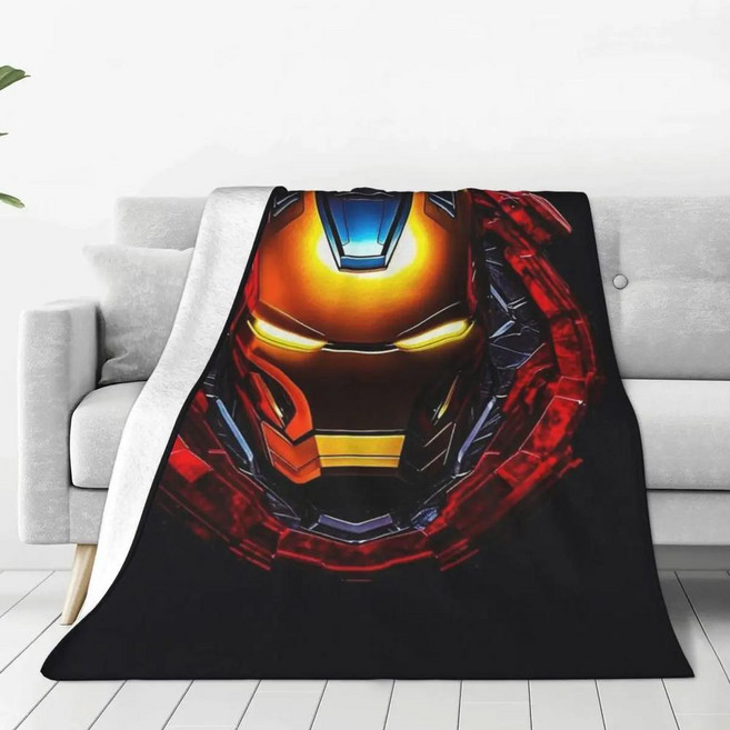 아이언 맨 영화 담요 양털 가을 플란넬 소파 자동차 침구 이불, A. 76x102cm, 7. 8, 1개