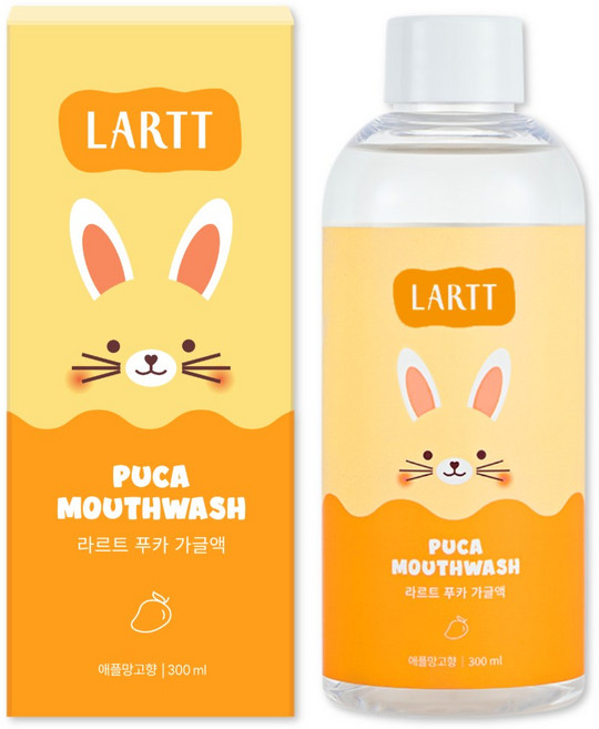라르트 무알콜 충치예방 어린이 구강청결제 푸카 가글 애플망고향, 1개, 300ml