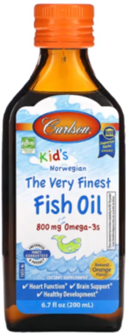 칼슨랩 키즈 피쉬오일 오메가3 800mg 오렌지맛 200ml Carlson, 1개 - 쿠팡