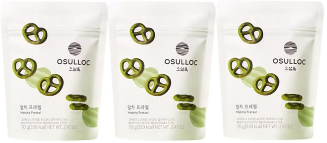 오설록 말차 프레첼, 3개, 70g