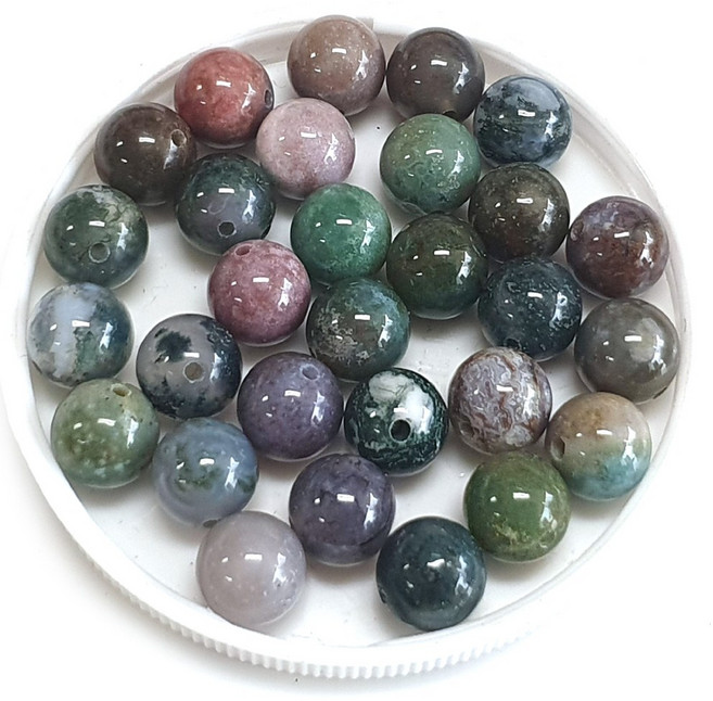 ALL 원석알 6mm 일반B 팔찌원석 한팩 34알 / 백송석 문스톤 공작석, 인도마노