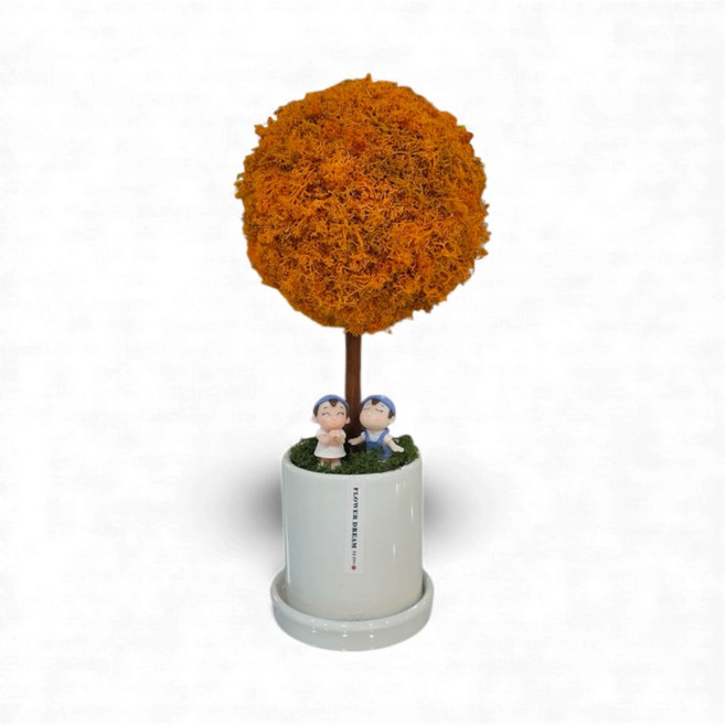 플라워드림 30cm 중형 스칸디아모스 토피어리 화분, 1개, 어텀