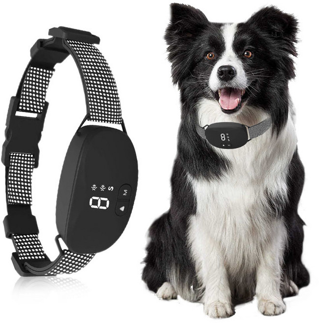 Garrl 강아지 짖음방지기 전기목걸이 개짖음방지 충전식 방수, 1개, 블랙