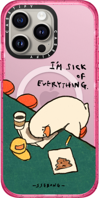 케이스티파이 CASETiFY 아이폰 15 프로 맥스 맥세이프 호환 임팩트 케이스 I'm sick of everything - 코튼 캔디, {Size} {Color} -  피즈 핑크, 피즈 핑크, 1