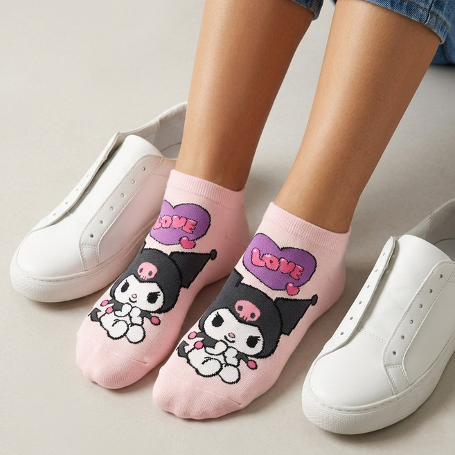 산리오 캐릭터양말 3켤레 시나모롤 쿠로미 마이멜로디 국산 여자 중학생 고등학생 주니어 발목양말 귀여운 예쁜 여름 스니커즈 양말