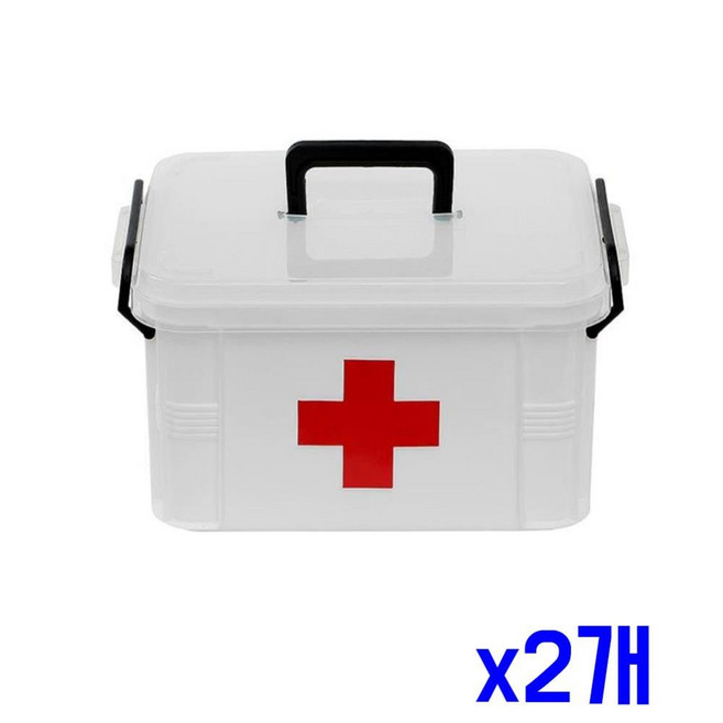 공병 투명 커버 간편 2단 수납 구급함(24cm) x2개 가정용구급상자 가정용구급함 공병 구급가방 구급상자 구급약 구급약상자 구급응급용품 구급키트 구급함, 상품선택