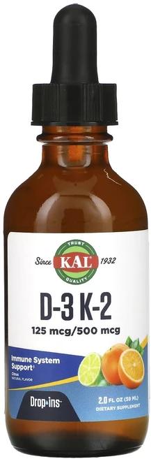 KAL D-3 K-2 Drop Ins 천연 시트러스 59ml(2fl oz), 1개, 59.147ml - 쿠팡