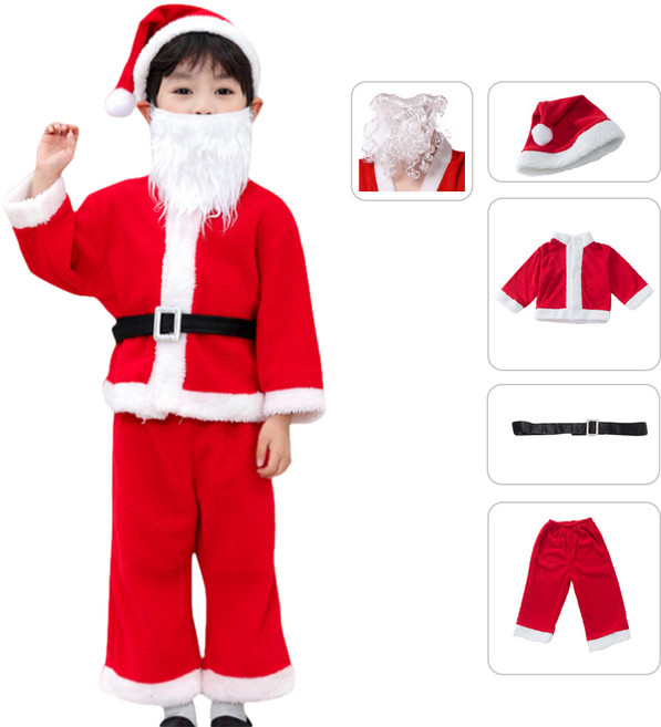 오자드 어린이 남아 여아 양털 산타복 세트