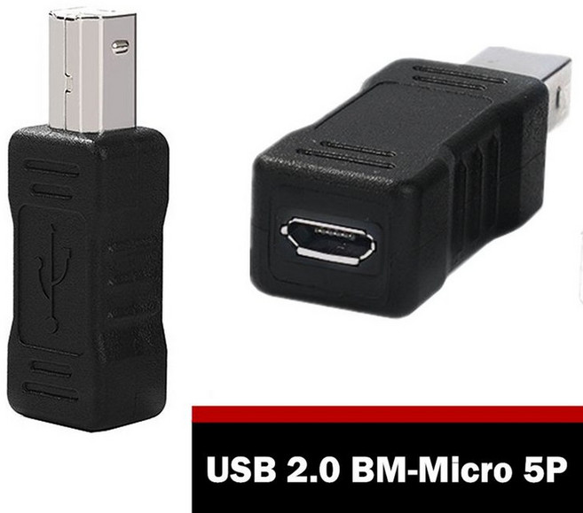 USB2.0 인쇄 남성 BM-Type-C 마이크로 5P 미니 5P 여성 데이터 전송 충전 어댑터 스캐너 및 프린터에 적합, 01 USB2.0 BM-Micro 5P F, 1개