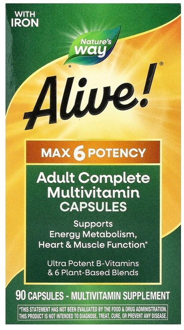 네이처스웨이 Alive Max6 Potency 종합비타민 캡슐 90정, 1개 - 쿠팡