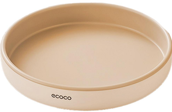 【ECOCO】意可可旋轉收納盒 水果盤 客廳 家用 茶几 網紅 現代 簡約 個性 北歐風格 瀝水 家庭 果籃盆, E2021小號奶油色25cm, 1個