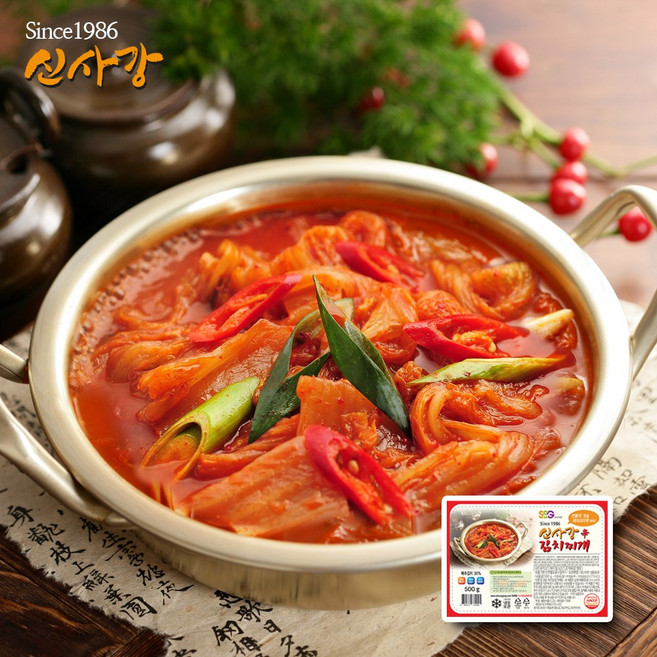 생생정보 방영 38년 전통 수원맛집 [신사강] 김치찌개_500g(2인분용)_24개입대용량(12kg), 500g, 24개