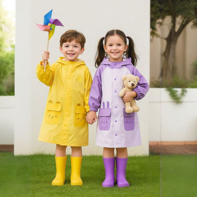 아동 남아 여아 우비 어린이 비옷 리틀포켓 레인코트