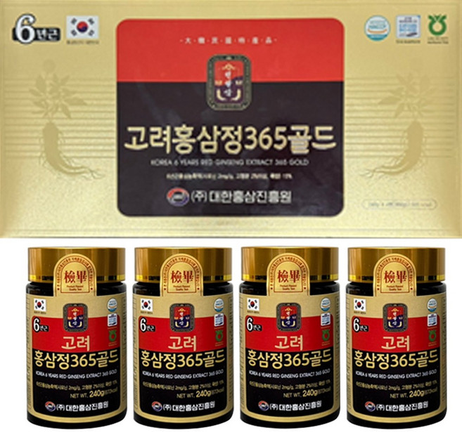 고려홍삼정365골드 1세트 240g X 4병, 4개