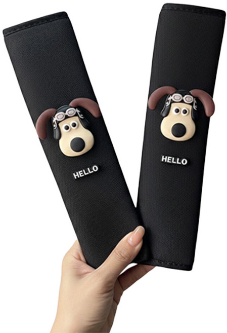 오드상회 귀여운 안전벨트가드 안전벨트클립커버 안전벨트커버, 1세트, 01파일럿강아지