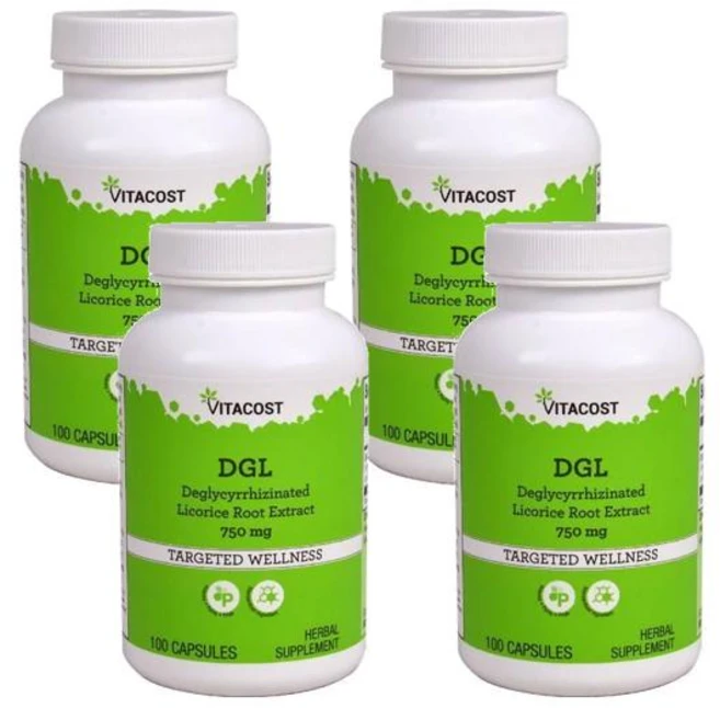 비타코스트 DGL 글리시리진화 감초뿌리 750mg 캡슐 100정, 4개 - 쿠팡