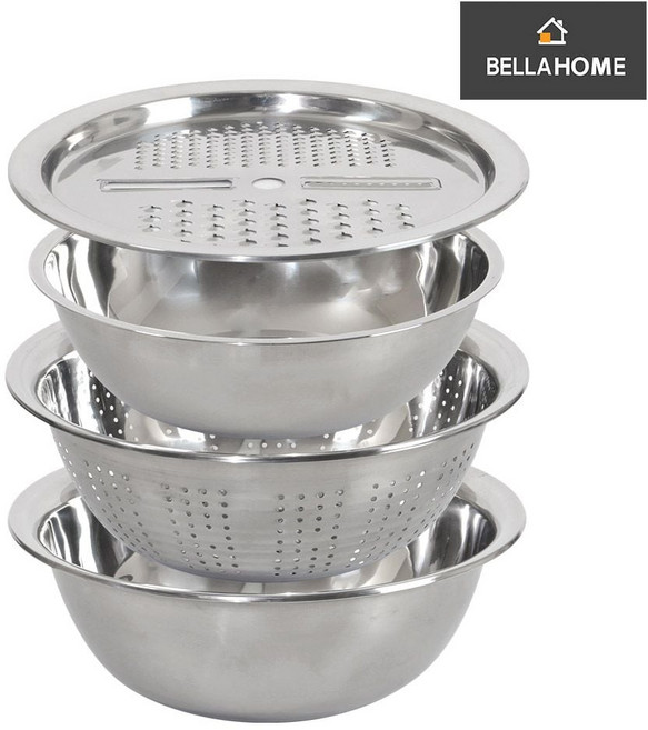 스틸 대용량 조리믹싱볼 4종 만능강판 반영구 옆면타공 kon+14253lg