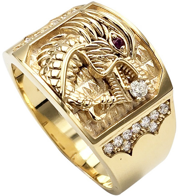 용 반지 남자 여자 커플링 루비 중지 제왕 G42