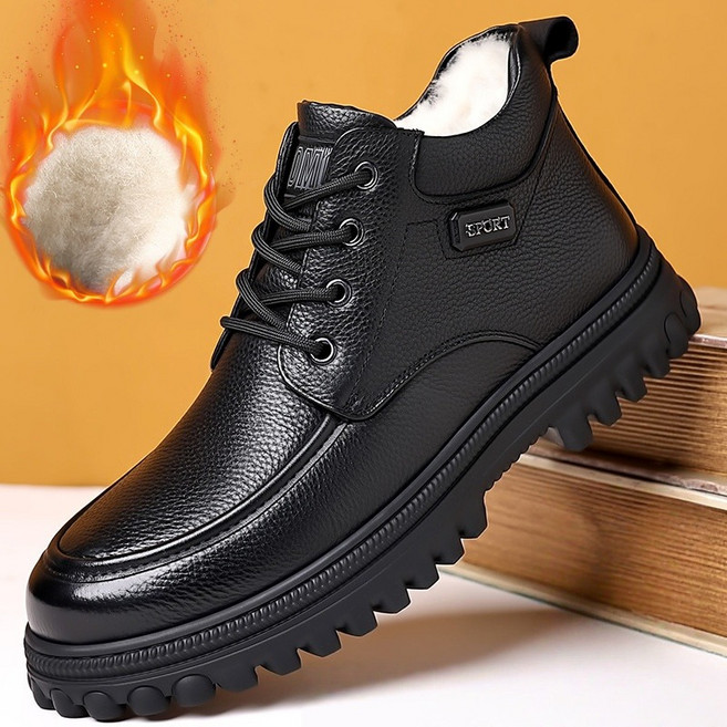 ZAJA 남성 방한 구두 발편한 중년 겨울 방한화 40대 50대 야상 보온 신발