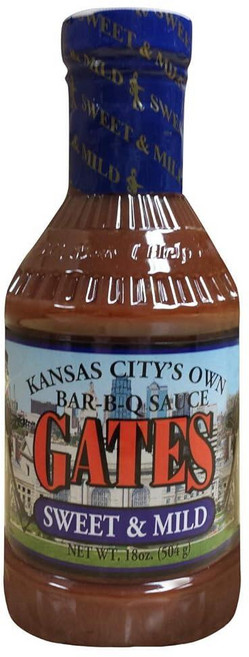 Gates Sweet & Mild Bar-B-Q 소스 532.3ml(18온스) 캔자스 시티 스타일 바베큐 소스 202242, 1개, 510g