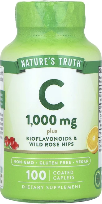 Nature's Truth 비타민C 바이오플라보노이드 및 와일드 로즈힙 코팅 정제 100정, NaturesTruth비타민C바이오플라보노이드및와일드로, 1개 - 쿠팡