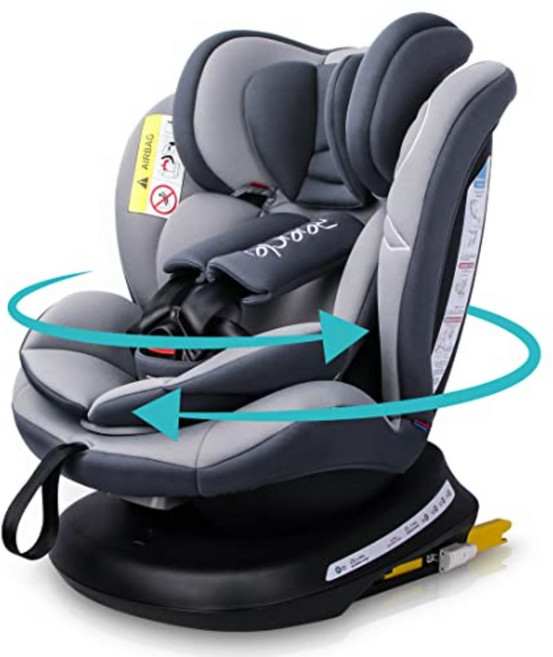 [일본직수입] REECLE 유아 360도 회전형 카시트 (0-36kg) 출산육아선물필수템, 그레이