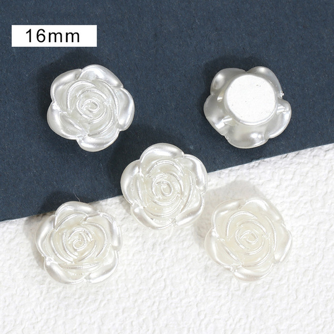 네일 느슨한 쥬얼리 진주 바느질 장식 장미 동백 화이트 꽃 3D 아트 50 비즈 라인석 개 귀걸이 DIY 단추 수지, 50pcs, 16mm, 1개
