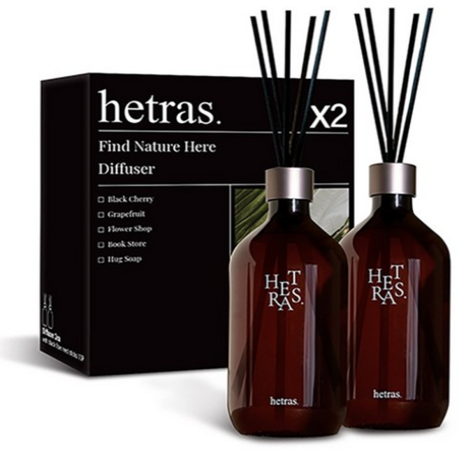 헤트라스 프리미엄 대용량 디퓨저 선물세트, 라튤립샤워, 500ml, 2개