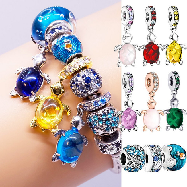 베리스톤 판도라팔찌 호환 바다거북이 댕글 참 ( 판도라호환 판도라목걸이 실버 골드 로즈골드 )