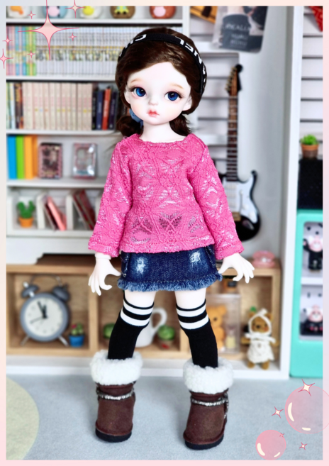 #파올라레이나 32cm ( 핫핑크 니트 ) #USD 26cm #도리스돌 30cm 옷[마구샵]#구체관절인형#bjd#인형옷#다락아이#관절바디#완제품, 도리스돌 30cm, 1개