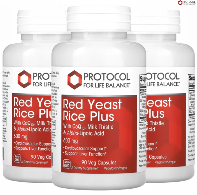 프로토콜포라이프발란스 홍국 플러스 CoQ10 밀크시슬 및 알파리포산 함유 600mg 베지 캡슐, 3개, 90정 - 쿠팡