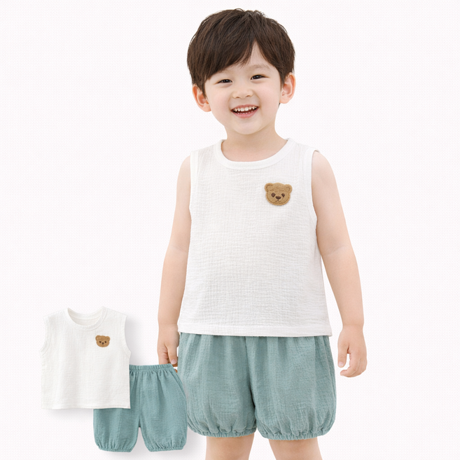 아동 상하복 나시 세트 여름 데일리룩 통기성 냉감 소재 외출복 실내복