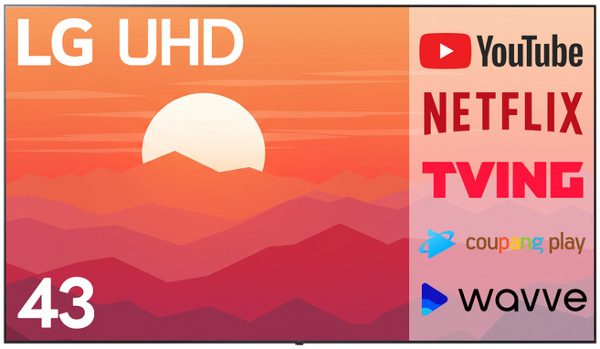 LG전자 최신형 울트라 HD UHD 4K 스마트 LED TV 43인치 43UT7550, 방문설치, 벽걸이형, 43인치(107cm)